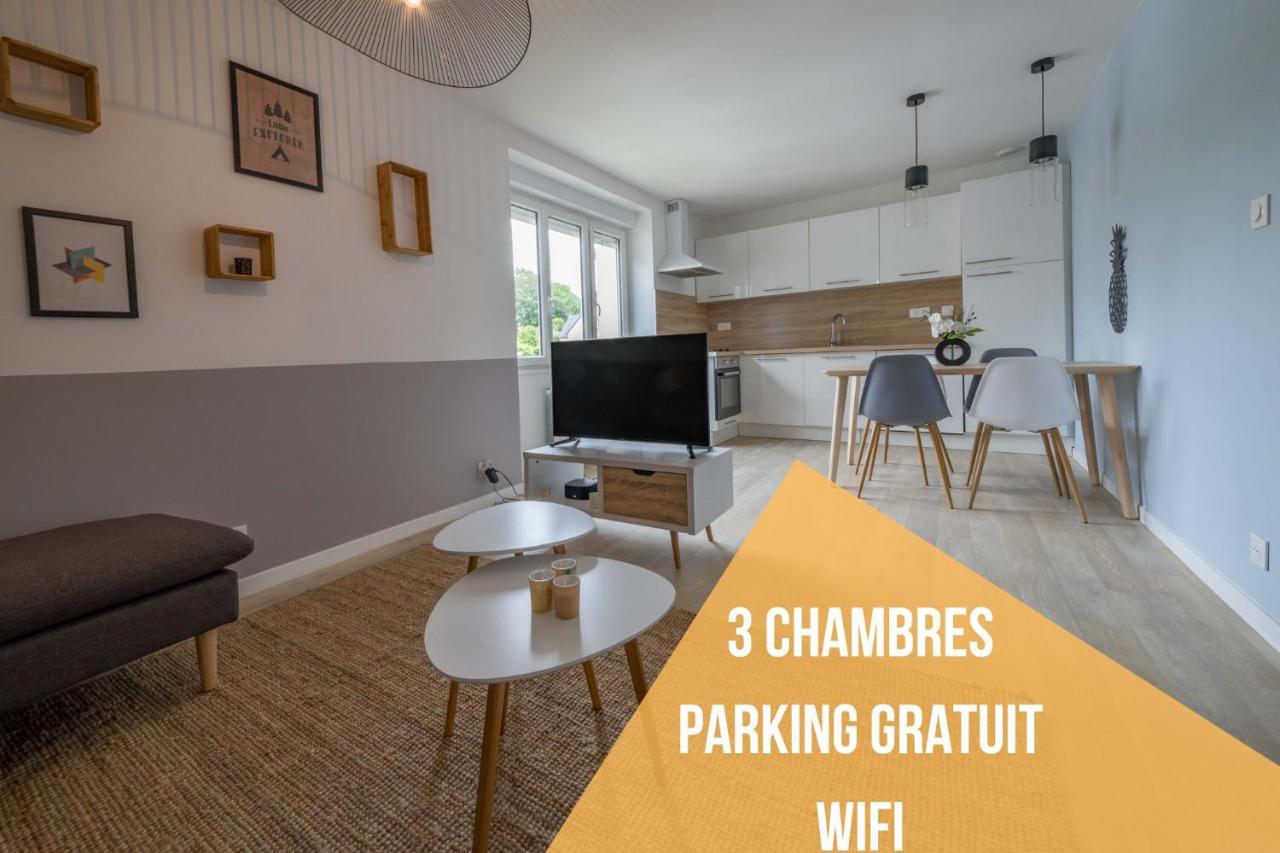 Appartement 3 Chambres - Parking - Wifi - Buanderie - Jardin Brest Esterno foto